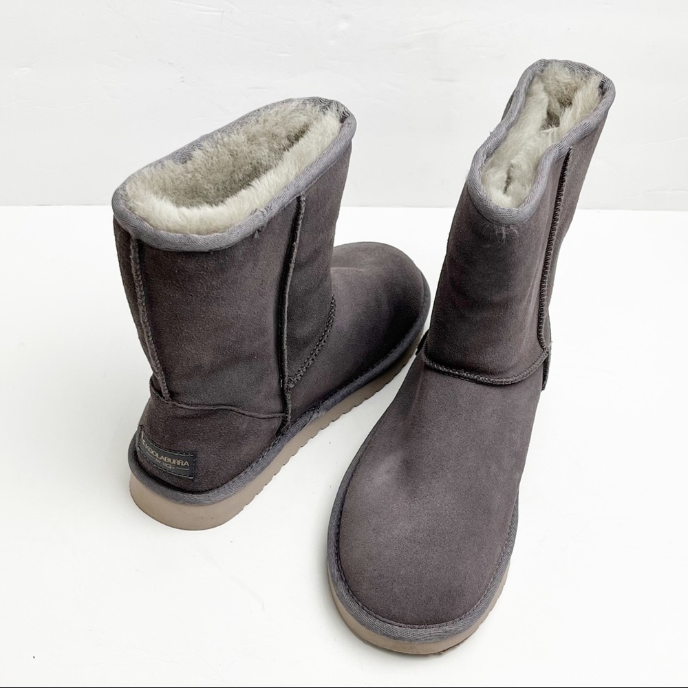 KOOLABURRA BY UGG Grey Sheepskin Suede Faux Fur Lined Lined Boots, Size 6